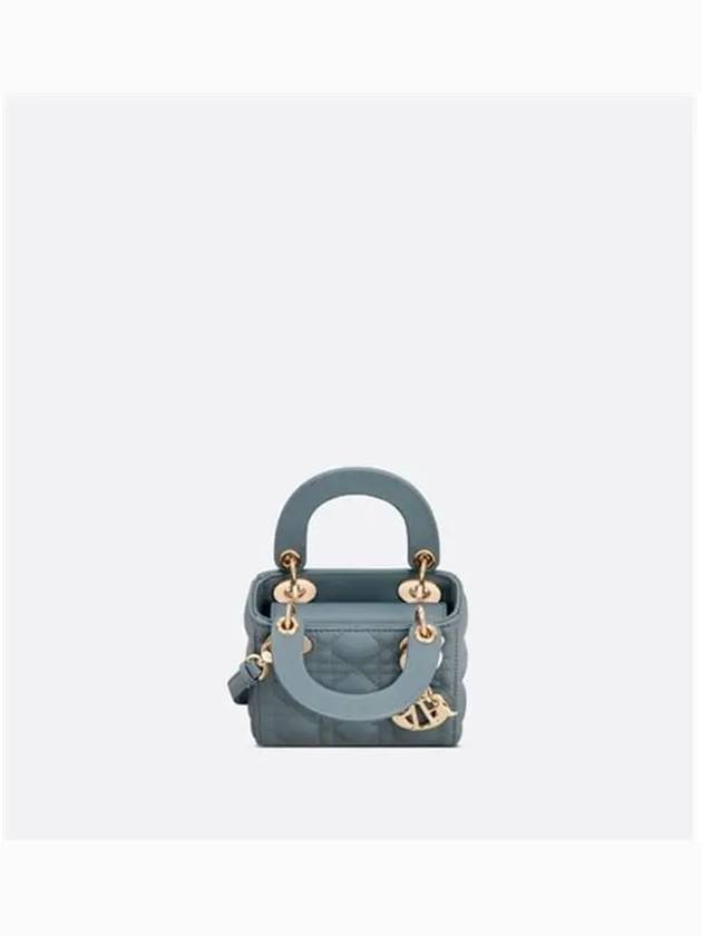 Lady Cannage Lambskin Micro Bag Cloud Blue - DIOR - BALAAN.