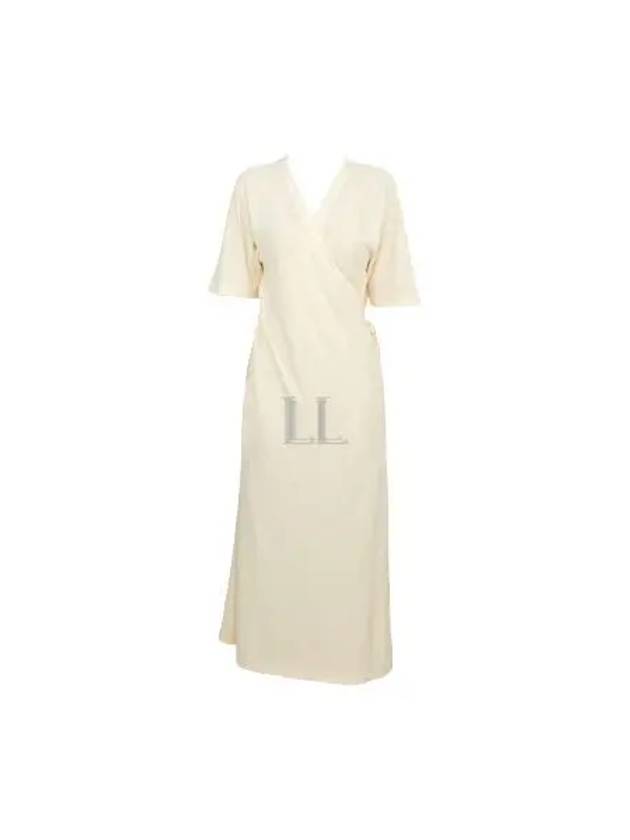 V-Neck Wrap Long Dress Ivory - MAX MARA - BALAAN 2