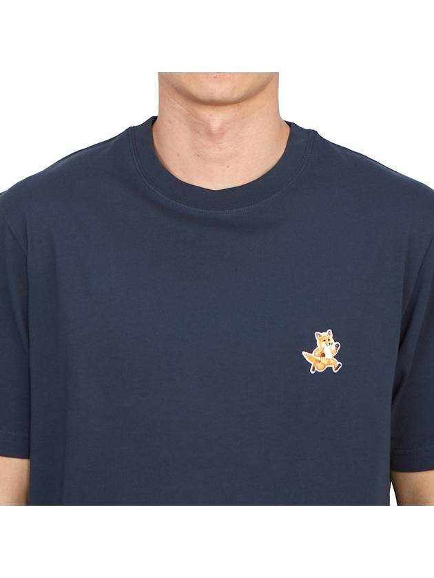 Speedy Fox Patch Comfort Short Sleeve T-Shirt Ink Blue - MAISON KITSUNE - BALAAN 6