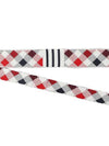 Gingham Check Silk Jacquard Neck Tie White Red - THOM BROWNE - BALAAN 5