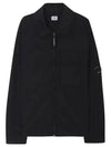 Lens Wappen Flat Pocket Nylon Shirt Jacket Black - CP COMPANY - BALAAN 1