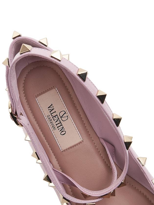 Rockstud Satin Ballerina Pink - VALENTINO - BALAAN 8