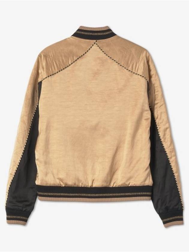 Paris Teddy Quilted Bomber Jacket Beige - SAINT LAURENT - BALAAN 3