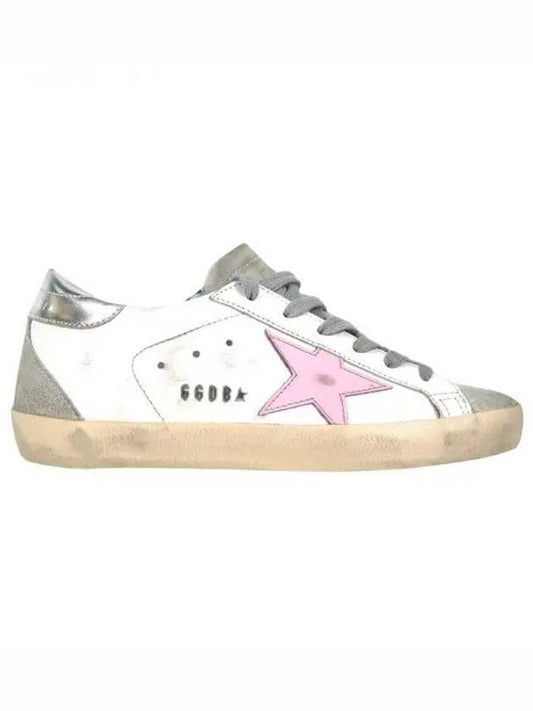 Women's Superstar Silver Heel Tab Pink Star Low Top Sneakers White - GOLDEN GOOSE - BALAAN 2