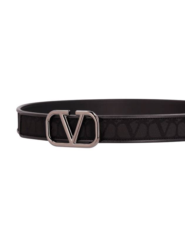 V Logo Leather Belt Black - VALENTINO - BALAAN 3