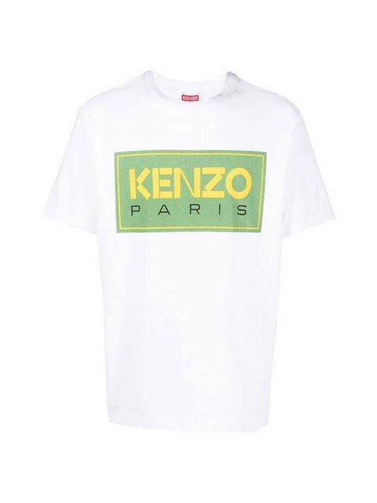 Paris Logo Print Cotton Short Sleeve T-Shirt White - KENZO - BALAAN 1