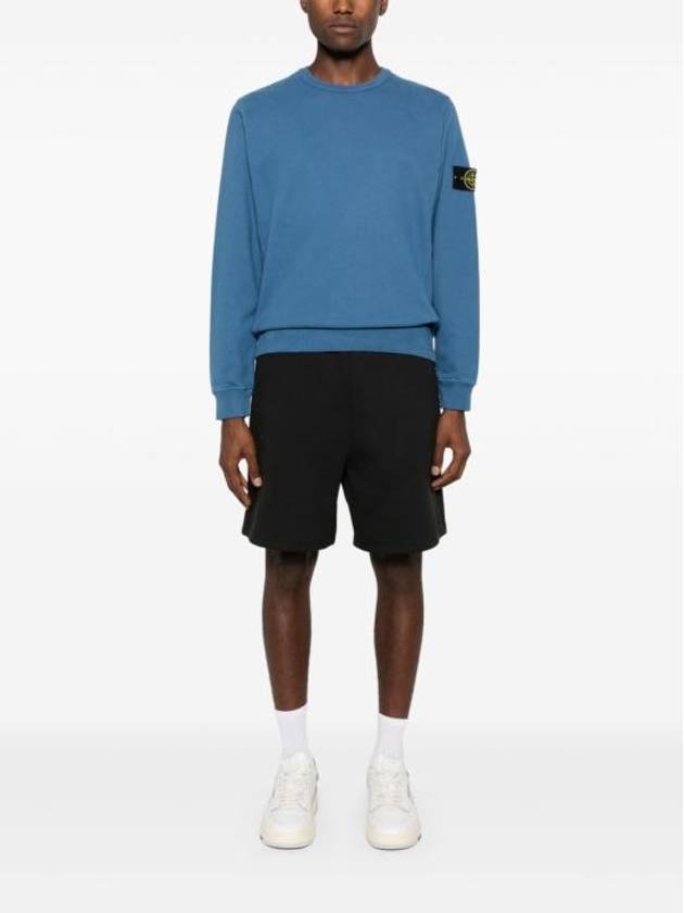 Wappen Patch Crew Neck Cotton Sweatshirt Blue - STONE ISLAND - BALAAN 6