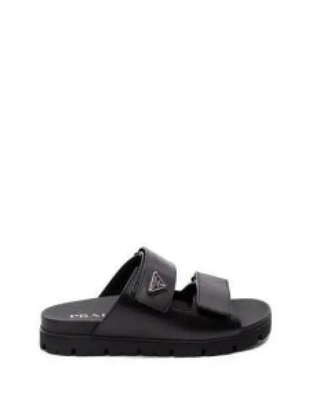 Strap Leather Sandals Black - PRADA - BALAAN 2