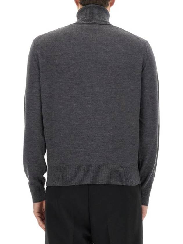 Heart Logo Wool Turtleneck Grey - AMI - BALAAN 4