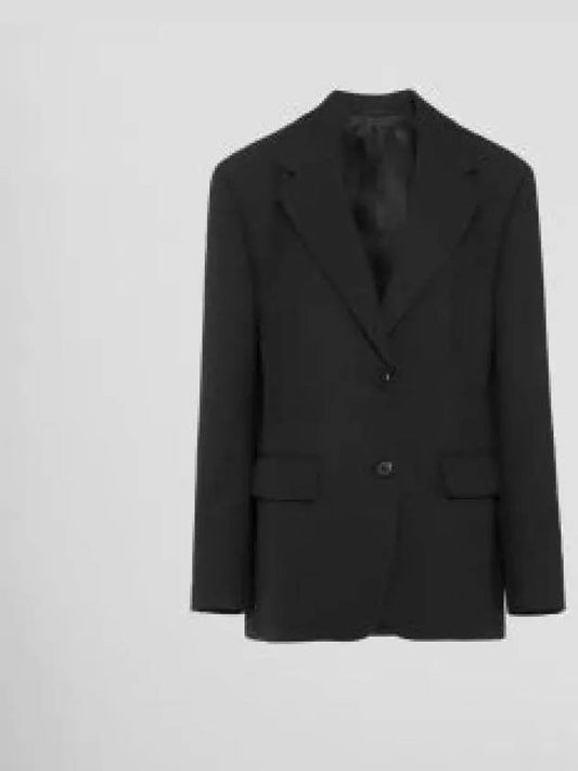 Single Breasted Wool Blazer Jacket Blue - PRADA - BALAAN 2