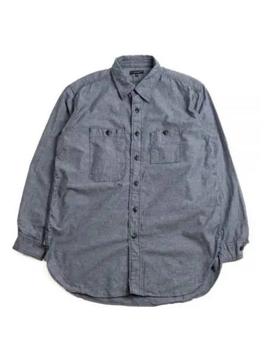 Work Shirt B Indigo Cotton Chambray 24F1A007 PS017 ZT194 - ENGINEERED GARMENTS - BALAAN 1