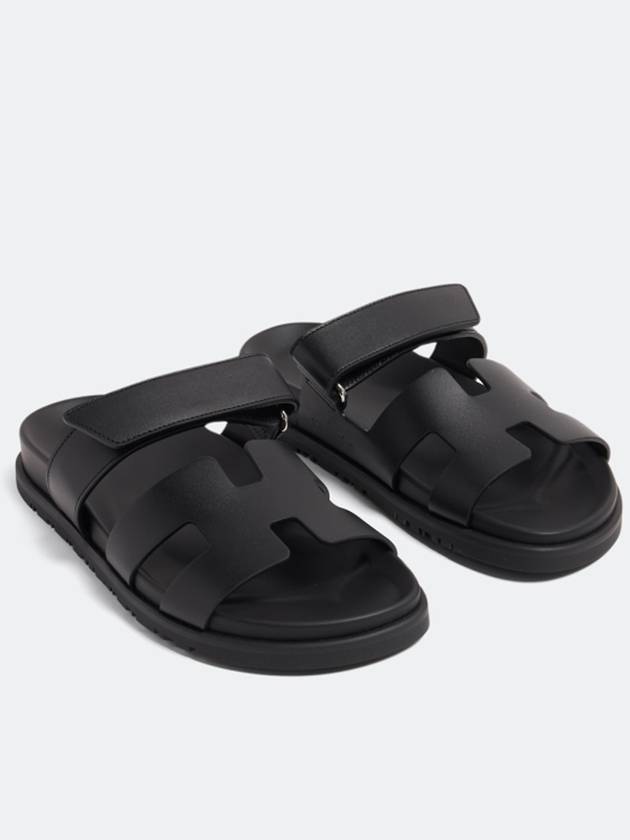 Chypre Calfskin Sandals Black - HERMES - BALAAN 6