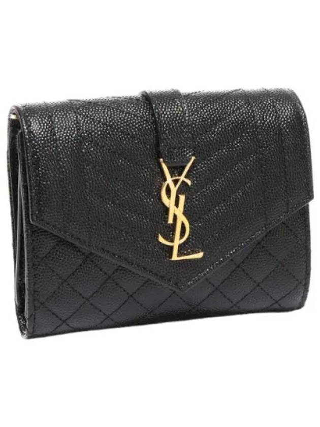 Mix Matelasse Monogram Tri Fold Wallet - SAINT LAURENT - BALAAN 1