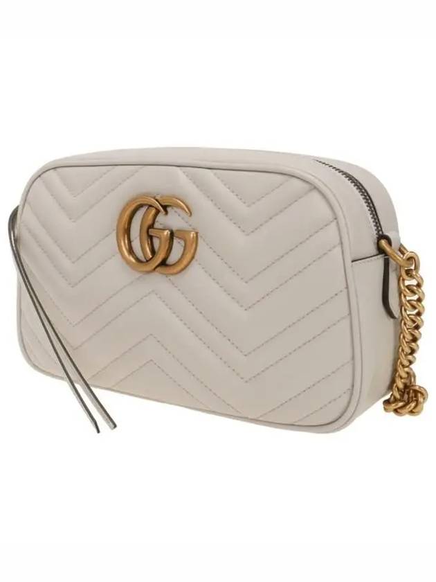 GG Marmont Small Leather Cross Bag Light Grey - GUCCI - BALAAN 3