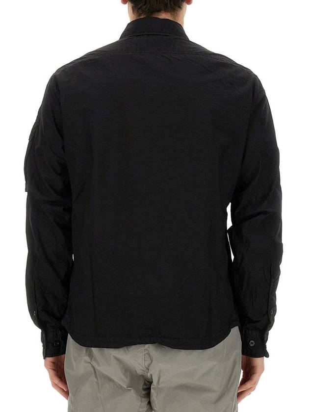 Taylon L Zipped Long Sleeve Shirt Black - CP COMPANY - BALAAN 4