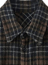 Neuer Check Wool Overfit Long Sleeve Shirt Brown - NOIRER - BALAAN 5