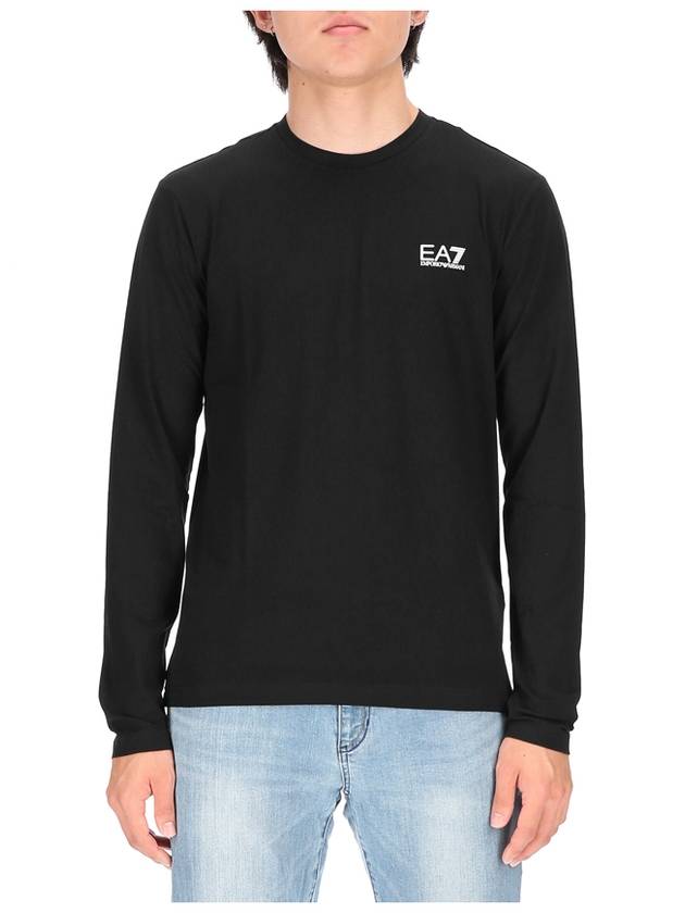 Ea7 Logo Print Long Sleeve T-Shirt Black - EMPORIO ARMANI - BALAAN.