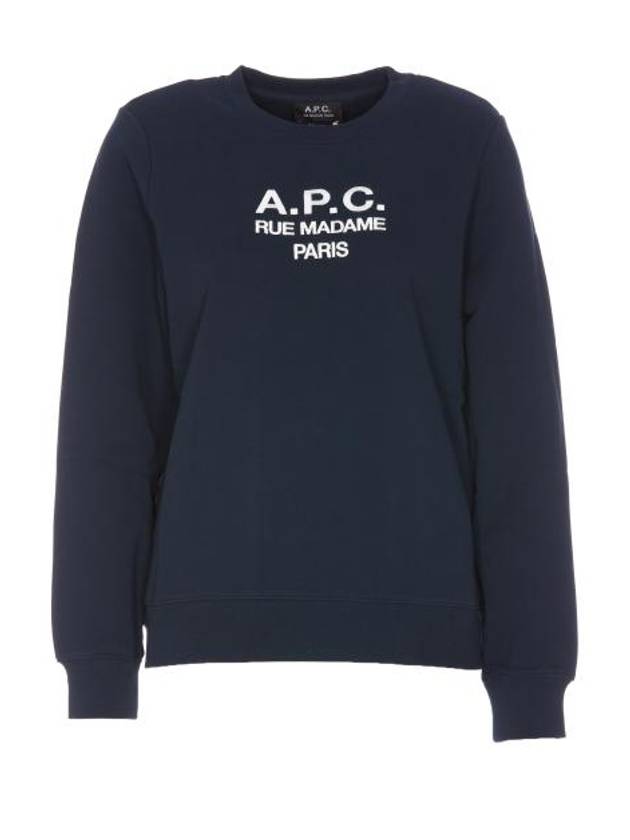 Women's Tina Logo Sweat Sweatshirt Navy - A.P.C. - BALAAN 2