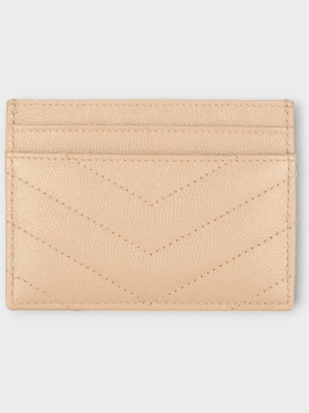 Gold Hardware Matelasse Caviar Leather Card Wallet Dark Beige - SAINT LAURENT - BALAAN 5