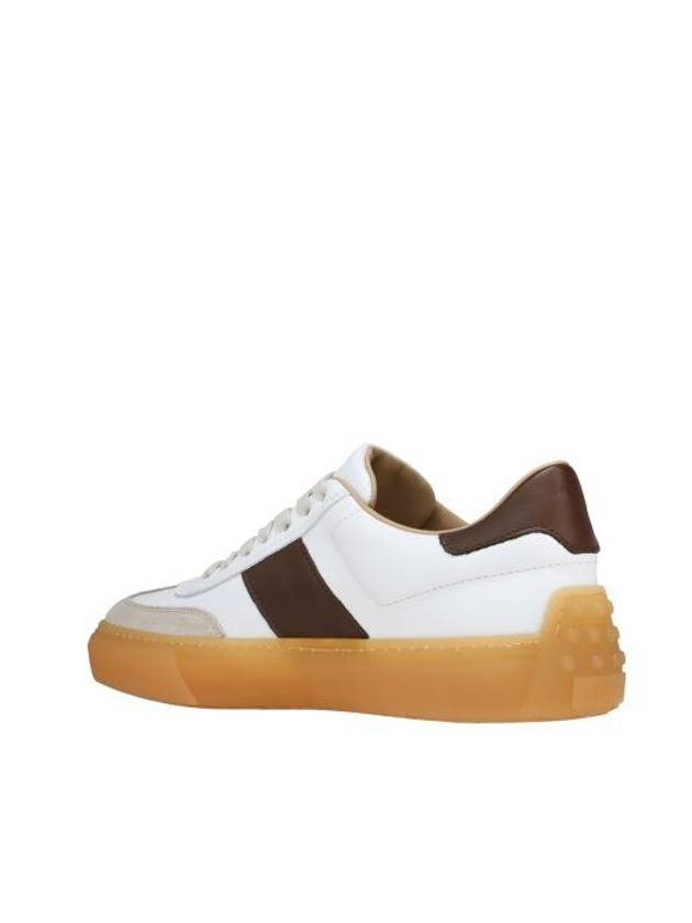 Calfskin Leather Low Top Sneakers White Brown - TOD'S - BALAAN 4