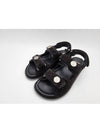 Suede Calfskin Sandals Black - CHANEL - BALAAN 4