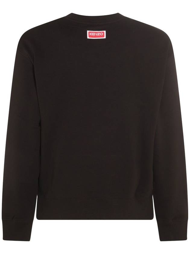 Tiger Varsity Slim Crew Neck Cotton Sweatshirt Black - KENZO - BALAAN 3