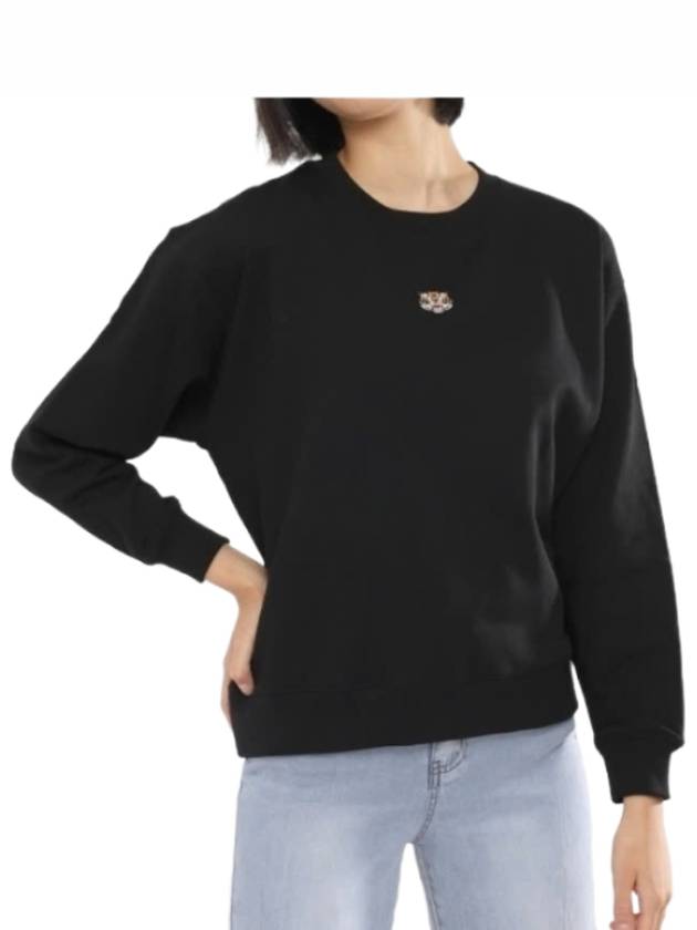 Lucky Tiger Embroidery Crew Neck Sweatshirt Black - KENZO - BALAAN 3