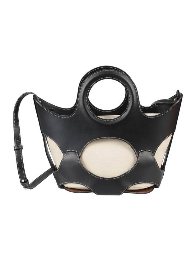 Onada Cut Out Small Leather Tote Bag Black - HEREU - BALAAN 1