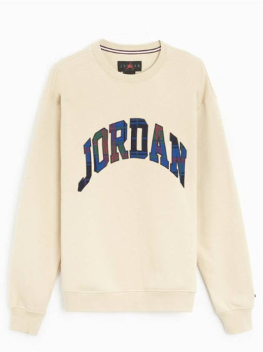 Jordan Essential Holiday Fleece Crew Sweatshirt Beige - NIKE - BALAAN 2