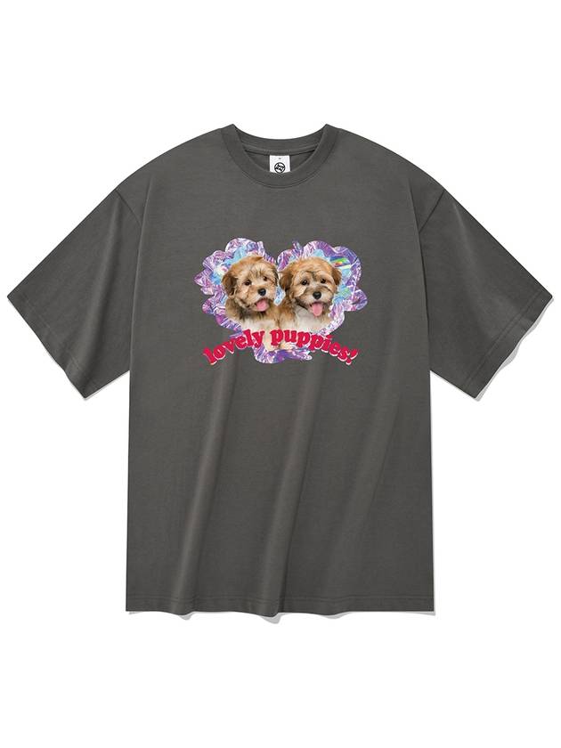 Lovely Puppy Short Sleeve T Shirt Gray - RADINEO - BALAAN 1