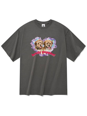 Lovely Puppy Short Sleeve T Shirt Gray - RADINEO - BALAAN 1