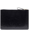 Crocodile Embossed Clutch Bag Black - TOM FORD - BALAAN 5