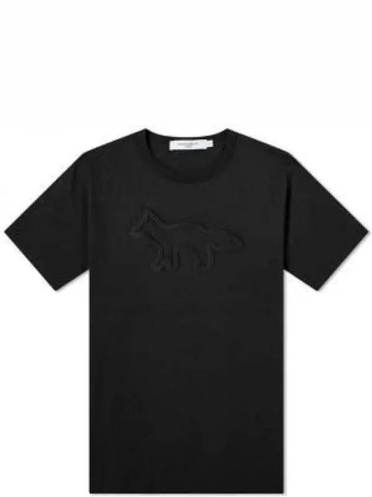 Contour Fox Patch Relaxed Short Sleeve T-Shirt Black - MAISON KITSUNE - BALAAN 2