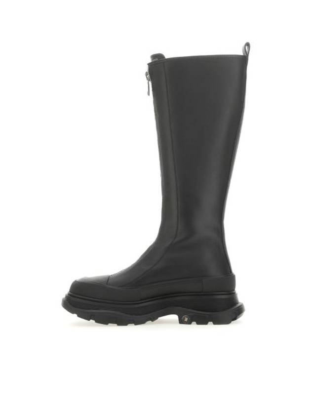 Women's Tread Slick Zip Long Boots Black - ALEXANDER MCQUEEN - BALAAN 3