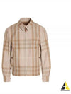 Men's Reversible Check Cotton Collar Zip-Up Jacket Beige - BURBERRY - BALAAN 2