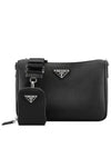 Triangle Logo Saffiano Leather Cross Bag Black - PRADA - BALAAN 3