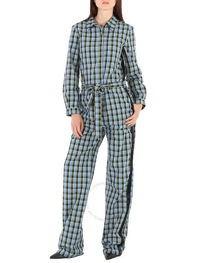 Women's Check Tie Jumpsuit Green - BURBERRY - BALAAN 2