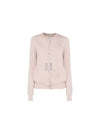 Intarsia Logo Knit Cardigan Albino White - MIU MIU - BALAAN 2