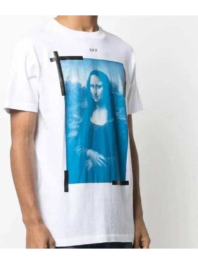 Mona Lisa Print Round Short Sleeve T-Shirt - OFF WHITE - BALAAN 4