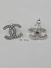 CC Logo Pearl Crystal Earrings Silver - CHANEL - BALAAN 5