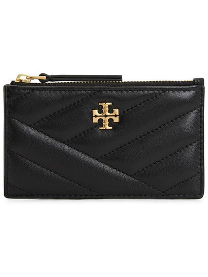 Kira Chevron Zipper Card Wallet Black - TORY BURCH - BALAAN 2