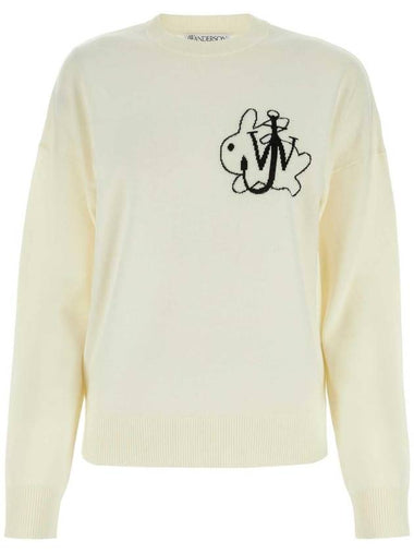 Bunny Logo Wool Knit Top Off White - JW ANDERSON - BALAAN 1