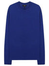 Men's Crew Neck Wool Knit Top Blue - THEORY - BALAAN 2