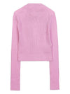 Crew Neck Zip-Up Cardigan Pink - MIU MIU - BALAAN 3