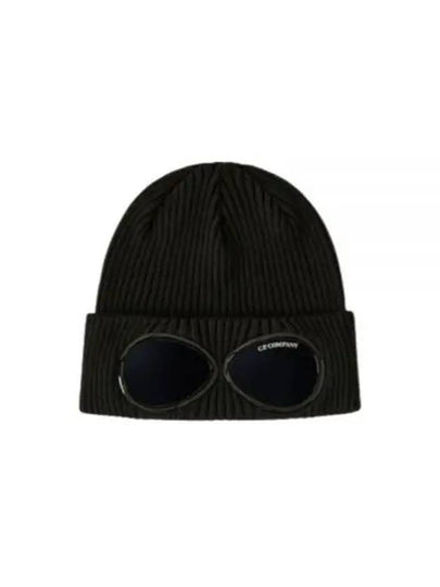 Goggle Detail Ribbed Beanie Black - CP COMPANY - BALAAN 2