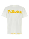 Men's Graffiti Logo Short Sleeve T-Shirt White - ALEXANDER MCQUEEN - BALAAN 2