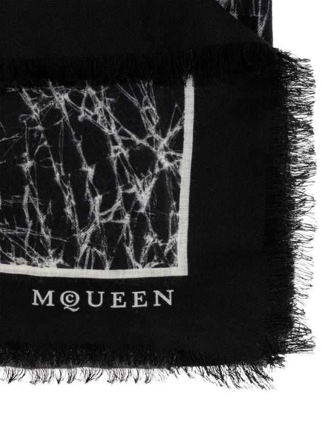 Alexander McQueen Wool Scarf, Women's, Black - ALEXANDER MCQUEEN - BALAAN 4