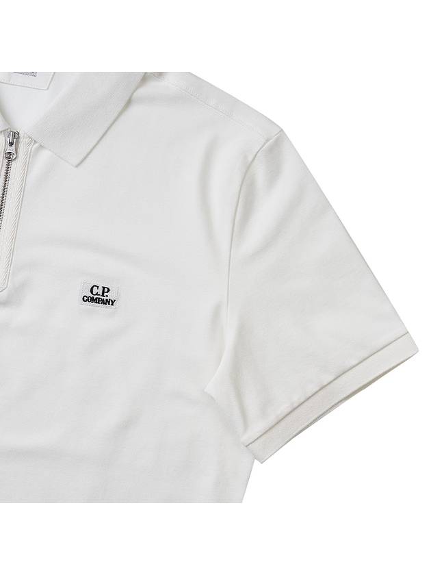 Logo Patch Polo Shirt White - CP COMPANY - BALAAN 5