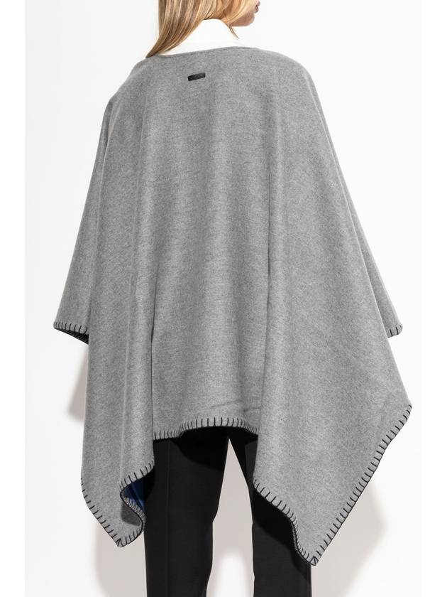 FERRAGAMO Reversible Poncho, Women's, Grey - SALVATORE FERRAGAMO - BALAAN 4