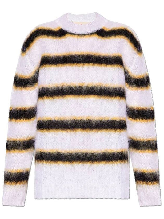 mohair striped crew neck knit - MARNI - BALAAN 1